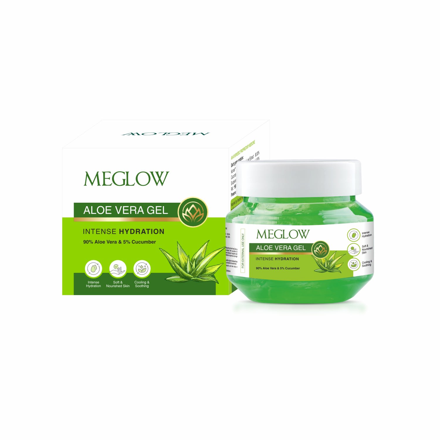 Meglow Aloe Vera Gel (Jar) - 100g