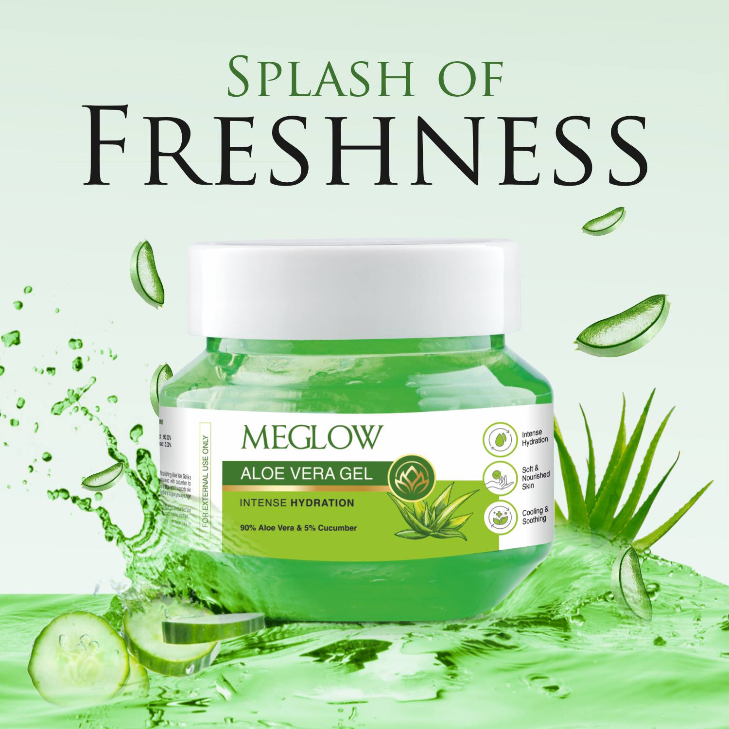 Meglow Aloe Vera Gel (Jar) - 100g