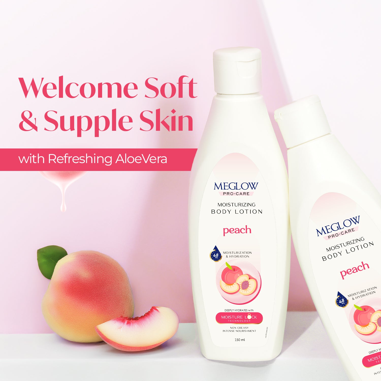 Meglow Peach Moisturizing Body Lotion