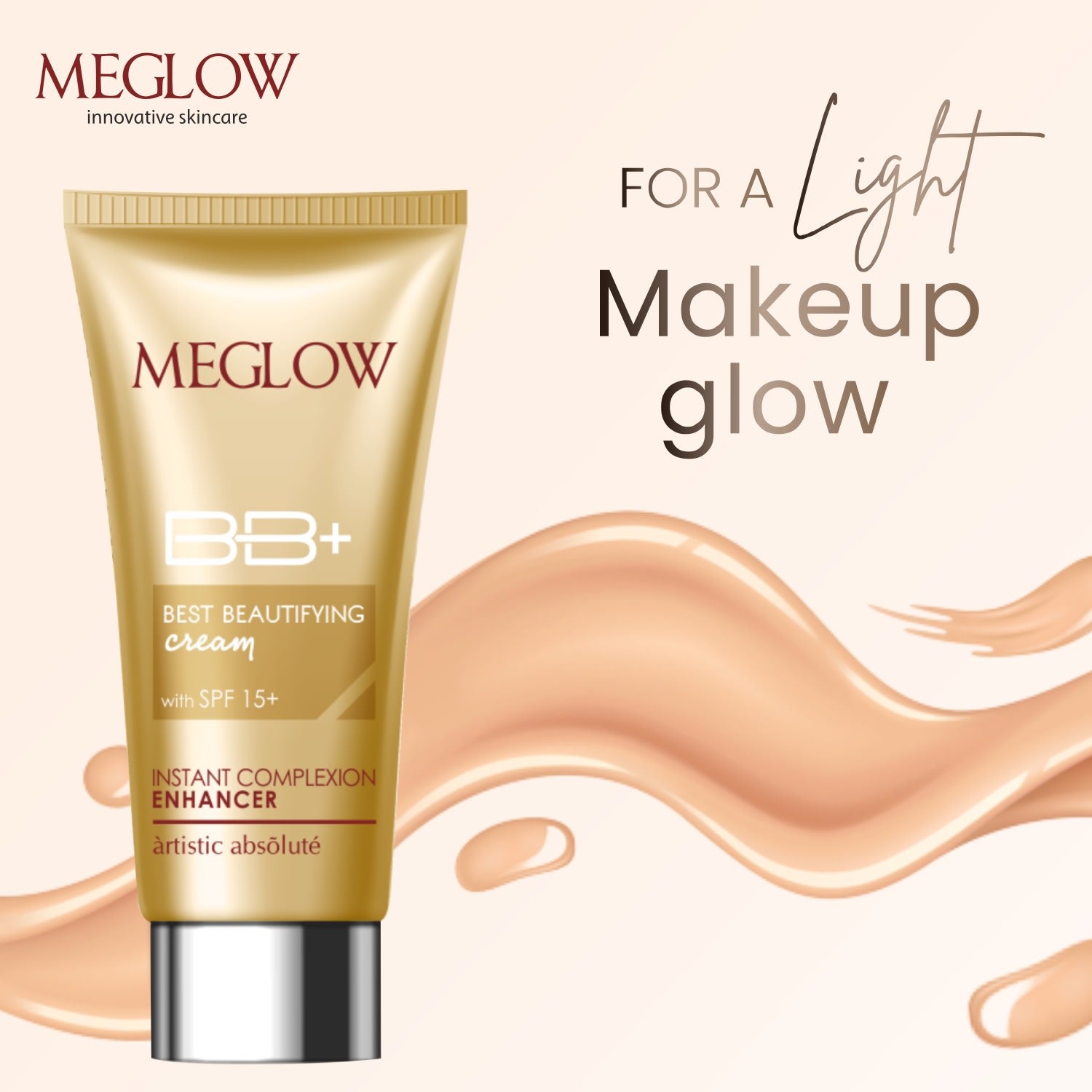 Meglow Skin Care Combo for Women - Bb+ Cream 30g , Refreshing Face Wash 70g and Apricot Scrub 70g- Pack of 3